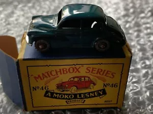 MATCHBOX LESNEY CAR MODEL: no 46 MORRIS MINOR WITH ORIGINAL BOX - Picture 1 of 13