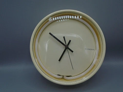 Vintage Wall Clock CICENA Neon Pink/Purple Diana Working Condition Cover