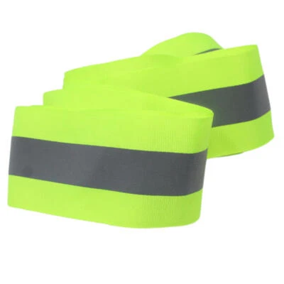 BIG-SAM KURZWAREN & HANDARBEITSARTIKEL Reflektor Band 2m Länge, 50mm Breite zum Annähen Gelb-Grün Reflexband Jacke Hose