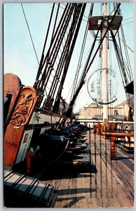 Charlestown Massachusetts 1960 Postcard USS Constitution Ship - Picture 1 of 2
