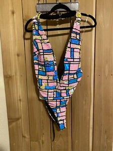L'ATISTE By Amy Multicolor Sequined swim Suit Size L NWT - Picture 1 of 5