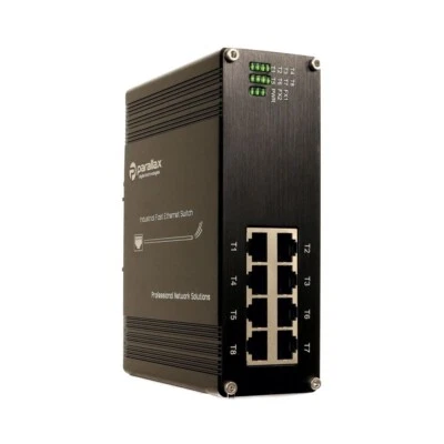 8 Port 10/100 BASE-T PoE Unmanaged Industrial Switch 48VDC - Image 1 of 4