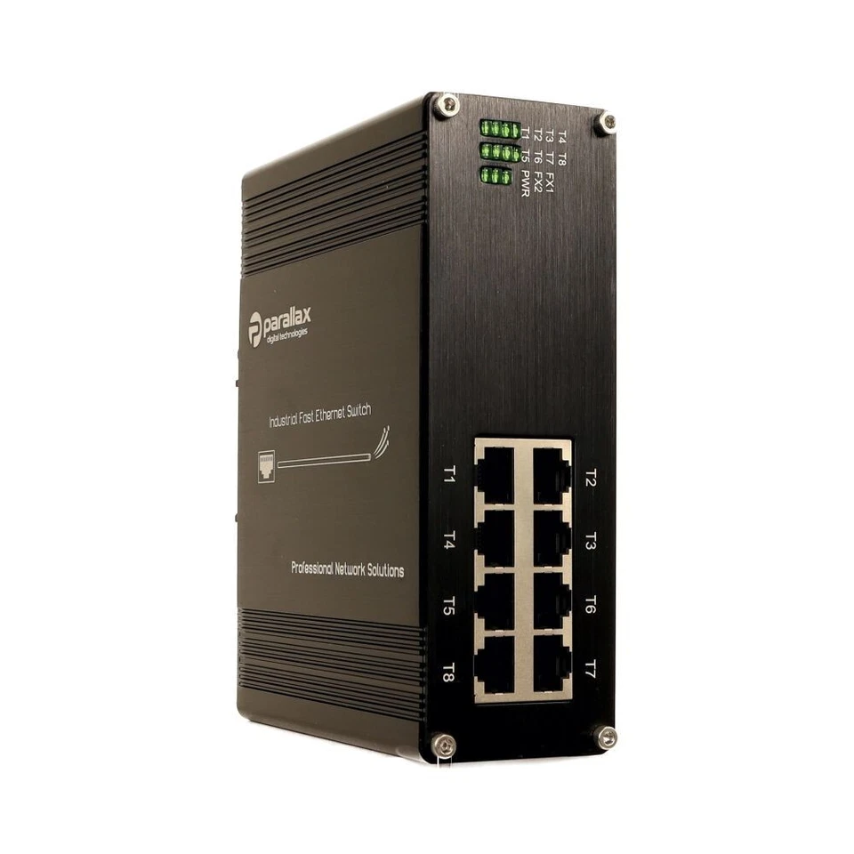 8 Port 10/100 BASE-T PoE Unmanaged Industrial Switch 48VDC - Image 1 of 4