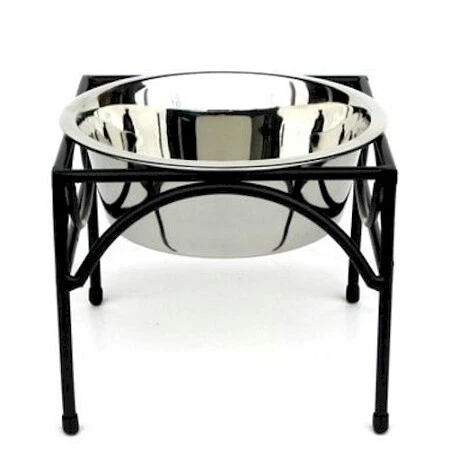 Alimentador de pie de hierro forjado con cuenco individual para perros PetsStop Regal - Elige el tamaño Foto 1 de 1