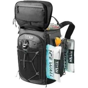 Titan 26 Can Backpack Cooler, Beach, Camping, Hiking, Black, 5 Compartments, NEW - Picture 1 of 4