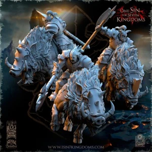Orcs Beast Boars Riders with Halberd(x3/Dungeons and Dragons/Beholder Miniatures - Imagen 1 de 1