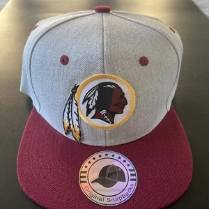 Vintage Throwback Washington Redskins bestickt Logo Snapback Cap Mütze NEU Neu mit Etikett - Bild 1 von 5