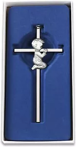 TRULIVA Silver Boy Wall Cross, Baptism & First Holy Communion Plaque, - Picture 1 of 3