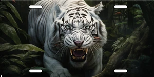White Tiger License Plate Personalized Custom Add your own Text - Picture 1 of 7