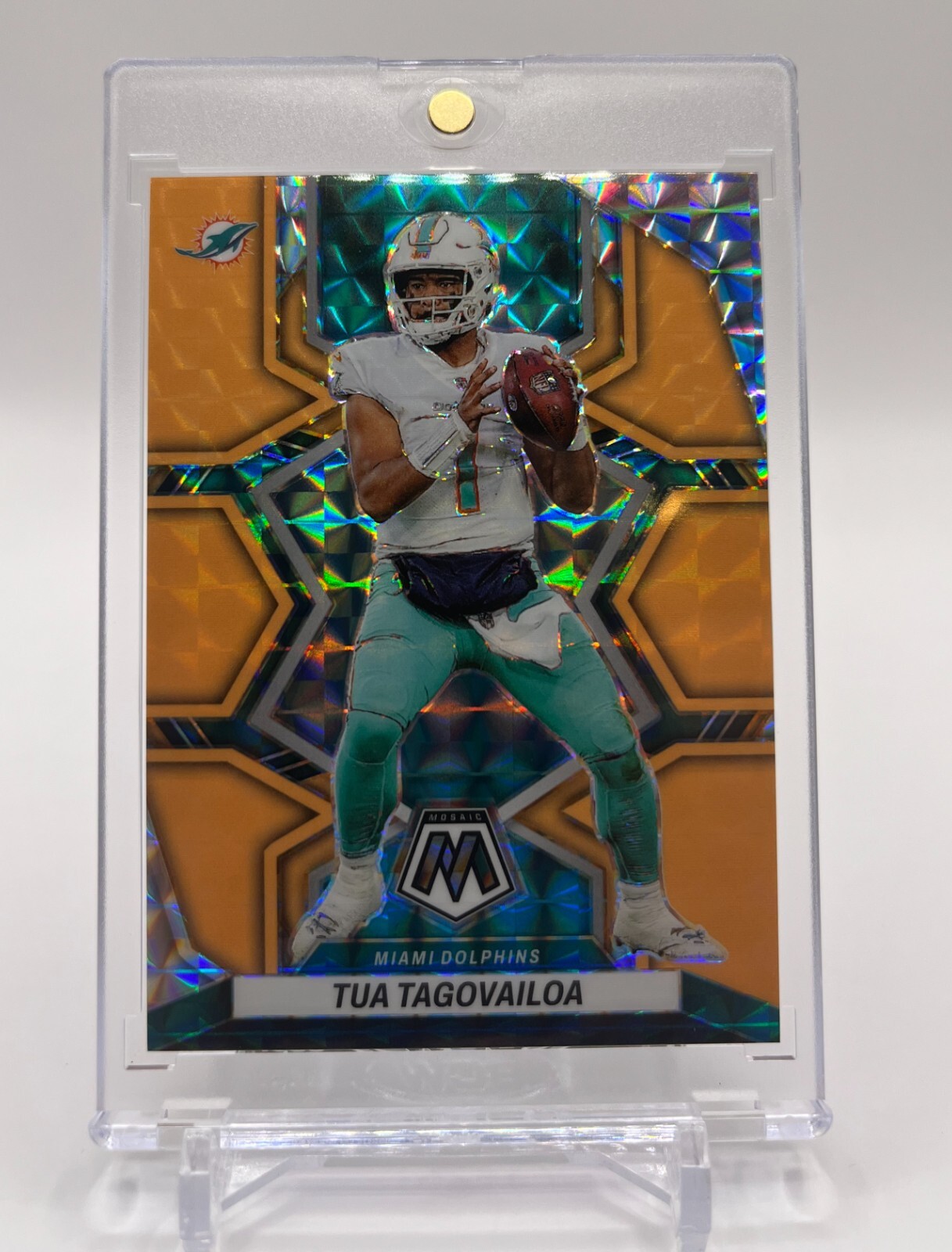 Tua Tagovailoa 2022 Mosaic 24/25 #121 Orange Fluorescent SSP, Gradable