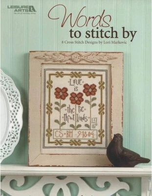 WORDS To Cross STITCH BY Pattern Book ~ 8 Designs, Sampler, Signs, Wall Hangings - Image 1 of 4