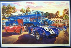 SHELBY COBRA 427 ART 1966 DAYTONA GT40 1965 FORD MUSTANG GT350 VS FERRARI LEMANS - Picture 1 of 6