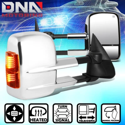 PARA SILVERADO SIERRA 2003-2006 PAR ALIMENTACIÓN + LED SEÑAL DE GIRO ESPEJO RETROVISOR CROMADO Foto 1 de 4