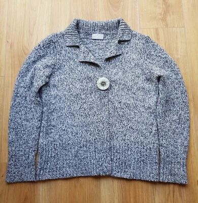 Wallis Grey Long Sleeve Wool Blend Cardigan Big Pearly Button -BOBBLY - Image 1 of 4