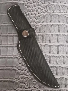 Black Nylon Up & Down Retaining Strap w Button Belt Loop Fix Blade Knife Sheath - Picture 1 of 2