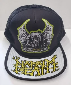 Camionero escoria ajustable de 5 paneles cabeza de metal muerte negra colores Thrash amarillo ND - Imagen 1 de 2