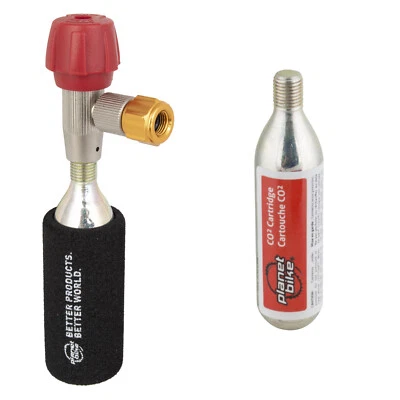 Planet Bike Red Zeppelin CO2 Tire Inflator with 2 X 16g Cartridges & Sleeve - Image 1 of 4