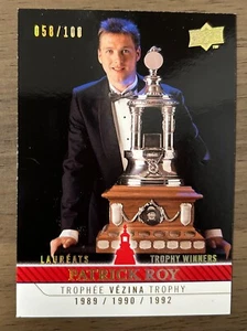 2008 UD MONTREAL CANADIENS CENTENNIAL PATRICK ROY TROPHY PARALLEL 100 271 /100 - Picture 1 of 2