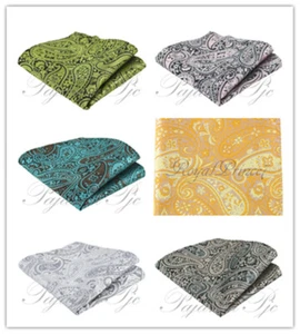 Nuevo pañuelo cuadrado cuadrado de bolsillo de cachemira floral para hombre solo 10 x 10 pulgadas - Imagen 1 de 7