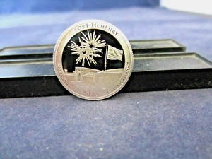  2013-S Silver Quarter FORT McHENRY Deep Cameo Mirror Proof Upper Grades - Foto 1 di 2