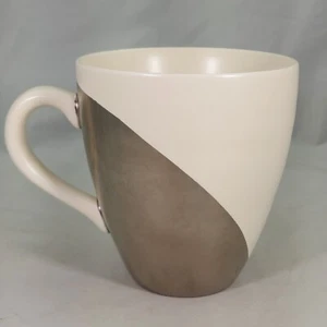 Starbucks 2004 Hand Painted Metallic Gold & Cream Coffee Cup Mug 14 oz - Picture 1 of 5
