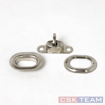 PLANEN-ONLINE-SHOP.DE Oval Ösen Drehverschlüsse Drehwirbel 10 Stück Set Messing Vernickelt Kunststoff