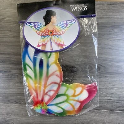 Butterfly Wings Angel Fairy Princess Rainbow Glitter Halloween Costume Dress Up - Image 1 of 4