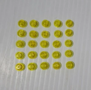 LEGO Round 1 x 1 Plate Stud Transparent Yellow 4073 (X25) NEW BULK PARTS LOT - Picture 1 of 5