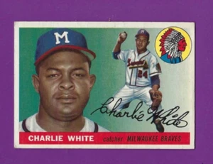 Tarjeta de béisbol Topps 103 1955 Charlie White Milwaukee Braves EX - Imagen 1 de 2