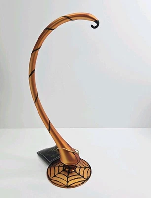 Vtg Christopher Radko Halloween Spider Web Ornament Hanger Orange RARE w Tag 12" - Image 1 of 4