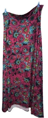 NUEVA Maxi Falda LuLaRoe Grande Negra Magenta Teal Amarillo Blanco Floral Slinky Foto 1 de 4