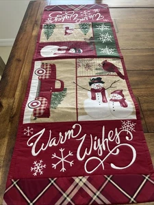 Muñeco de Nieve Navidad Patchwork Rojo Camión Cardenal Snow Mesa Corredor 13 x 36" NUEVO - Imagen 1 de 7
