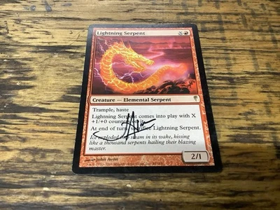 MTG CSP Coldsnap Lightning Serpent Rare Artist Proof Signed John Avon Magic Card - Image 1 of 2