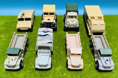 Lot Of 8 Army Military Tanks Trucks Jeeps Hot Wheels Matchbox Desert Tan - Image 1 of 4