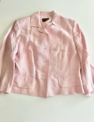 Cynthia Howie Pink Linen Skirt Suit Size 10 - Image 1 of 4