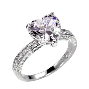3-In-1 Rhinestone Stainless Steel Promise Ring - Picture 1 of 12