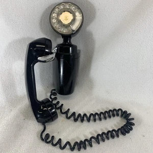 Vintage 1964 Automatic Electric No 830 CA Black Space Saver Wall Mount Telephone - Picture 1 of 13