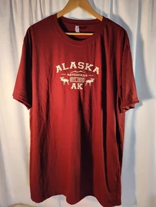 Ketchikan Alaska EST. 1959 weinrotes kurzärmliges besticktes Elchhemd Größe 2XL - Bild 1 von 7