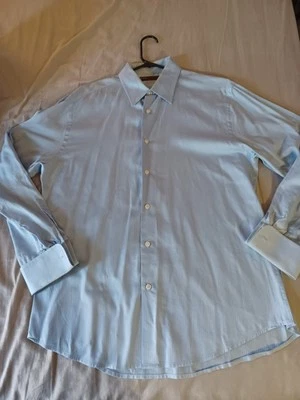 Perry Ellis mens french cuff light blue large dress shirt - Image 1 of 4