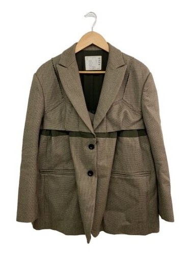 sacai giacca su misura 2 lana marrone 22 06266 