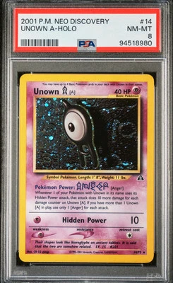 Unown (A) #14 Holo Pokémon TCG Neo Discovery PSA 8 - Image 1 of 2