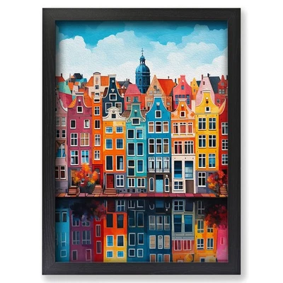 Framed Amsterdam Colour Field Art No.2 Wall Art Canvas Print Poster Picture - Image 1 of 4