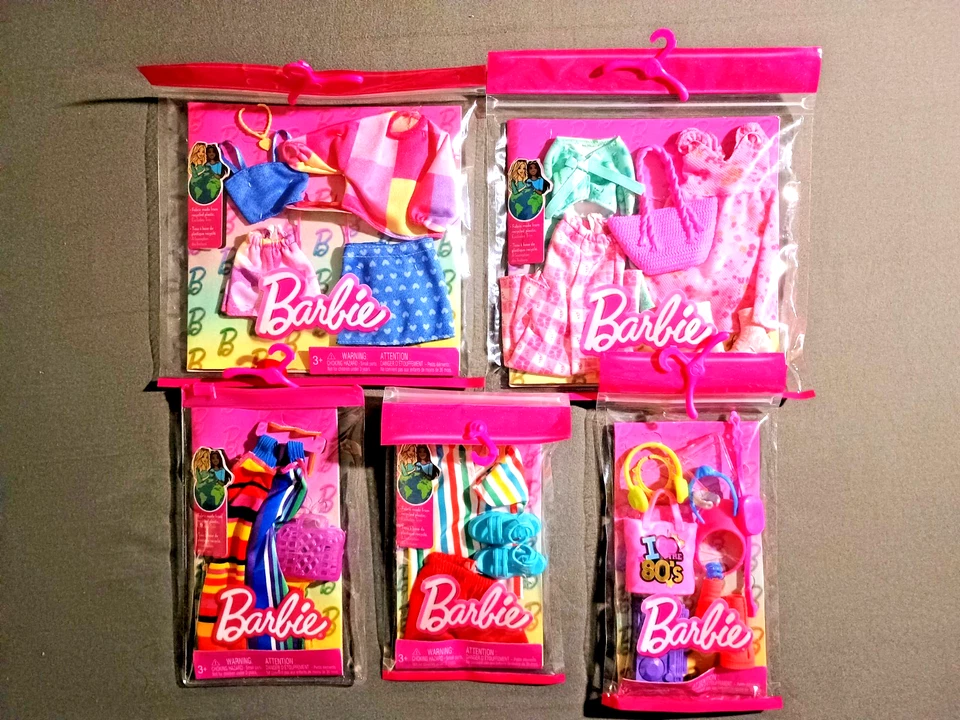 (Lote de 5) Nuevos conjuntos de ropa Barbie Fashions - Se adapta al tamaño de muñeca: 11,5 pulgadas/A19 Foto 1 de 1