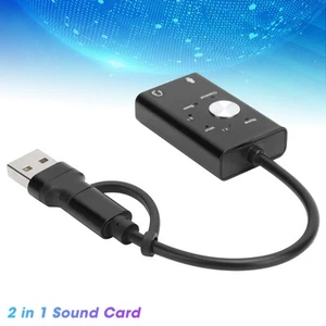 TypeC To Sound Card 7.1 Channel Laptop External 2 In 1 Sound Card USB Hot - Afbeelding 1 van 18
