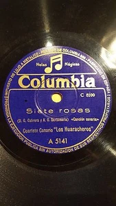 SPANISCH 78 RPM RECORD Columbia LOS HUARACHEROS Kanarisches Quartett ETHNISCH Sieben... - Bild 1 von 2