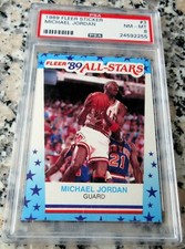 MICHAEL JORDAN 1989 FLEER Sticker RARE PSA 8 Chicago Bulls 6 x Champion MVP $$$