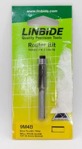 Linbide 9M4B Carbide 9mm Bearing Guided Flush Trim Router Bit, 1/4" Shank - Bild 1 von 1
