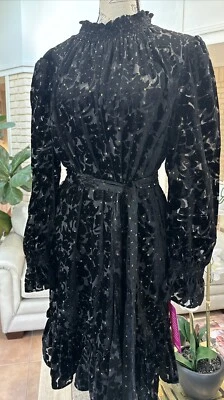 Alex Marie, Sykler Velvet  Long Sleeve Mock Neck Tiered Dress, Size 12 Ret $179 - Image 1 of 4
