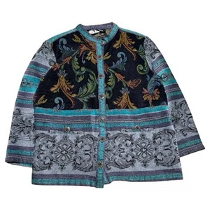 Vintage Sag Harbor Multicolor Button Up Tapestry Jacket Women’s 10 - Picture 1 of 5