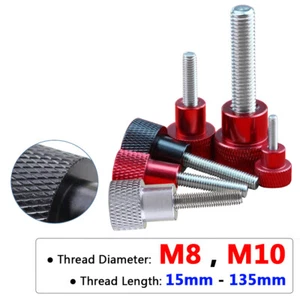 M8 M10 Knurled Thumb Screws with step High Type Stainless Steel Red Black Silver - Picture 1 of 12